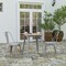 Merrick Lane Dryden Indoor/Outdoor Dining Table, 23.75" Square All Weather Poly Resin Top with Steel Base